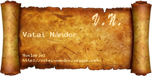 Vatai Nándor névjegykártya
